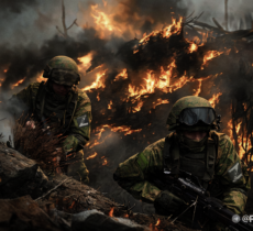 Окопные бои в Клещеевке