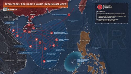 Тренировки ВВС НОАК в Южно-Китайском море